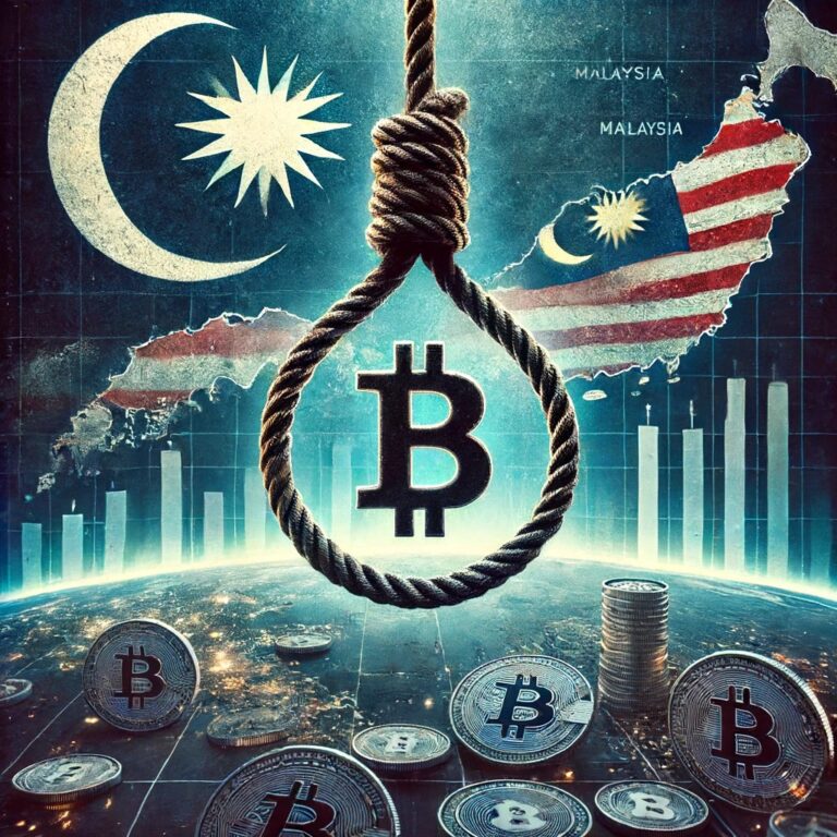 Dall·e 2024 06 17 14.46.07 A Digital Artwork Depicting A Metaphorical Scene Of A Tightening Noose Represented By A Chain With Crypto Symbols Set Against A Backdrop Of A Map Of .webp.jpeg